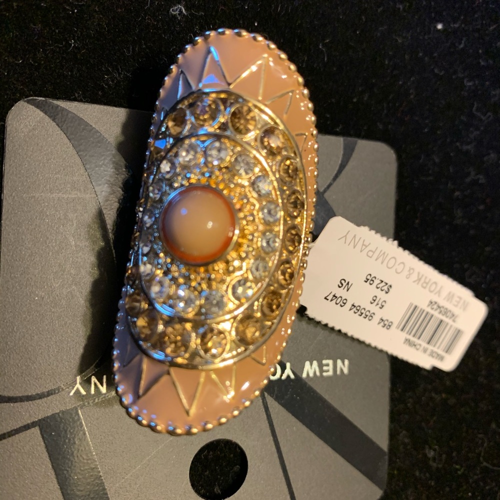 Boho gold and peach ring
